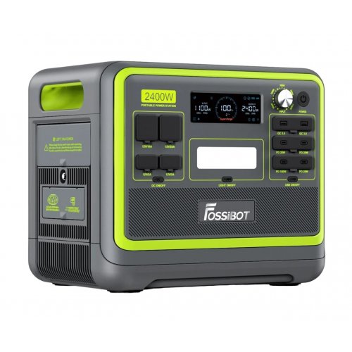 Купити Зарядна станція Fossibot F2400 2400W 2048Wh Black/Green - ціна в Києві, Львові, Вінниці, Хмельницькому, Франківську, Україні | інтернет-магазин TELEMART.UA фото