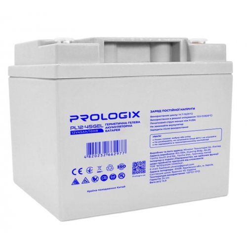 Купить Аккумуляторная батарея Prologix 12V 45Ah GEL (PL12-45GEL) - цена в Харькове, Киеве, Днепре, Одессе
в интернет-магазине Telemart фото