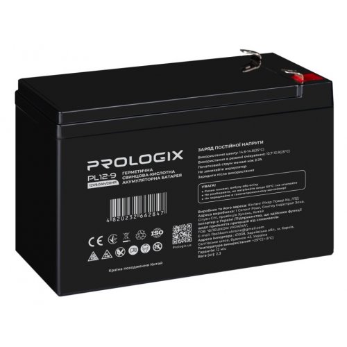 Купити Акумуляторна батарея Prologix 12V 9Ah AGM (PL12-9) - ціна в Києві, Львові, Вінниці, Хмельницькому, Франківську, Україні | інтернет-магазин TELEMART.UA фото