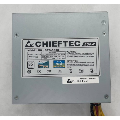 Купить Блок питания CHIEFTEC A-85 500W (CTB-500S) (Восстановлено продавцом, 672093) с проверкой совместимости: обзор, характеристики, цена в Киеве, Днепре, Одессе, Харькове, Украине | интернет-магазин TELEMART.UA фото