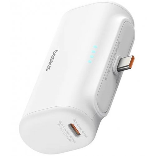 Купити Powerbank Baseus Compact 5000mAh 20W USB Type-C (P10068302212-00) White - ціна в Києві, Львові, Вінниці, Хмельницькому, Франківську, Україні | інтернет-магазин TELEMART.UA фото