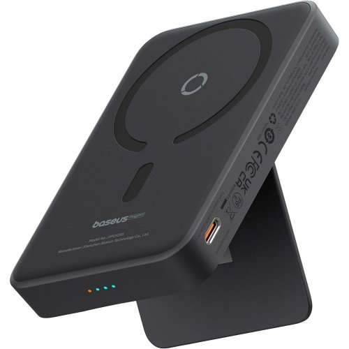 Купити Powerbank Baseus MagPro Magnetic Bracket 2-in-1 Wireless Charger and Phone Holder 5000mAh 20W (P10064100122-00) Black - ціна в Києві, Львові, Вінниці, Хмельницькому, Франківську, Україні | інтернет-магазин TELEMART.UA фото