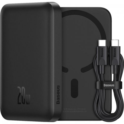 Купить Powerbank Baseus Magnetic Mini PPCXW06 6000mAh 20W (PPCX100401) Black - цена в Харькове, Киеве, Днепре, Одессе
в интернет-магазине Telemart фото