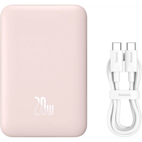 Купити Powerbank Baseus Magnetic Mini PPCXM10 10000mAh 20W (PPCX030004) Pink - ціна в Києві, Львові, Вінниці, Хмельницькому, Франківську, Україні | інтернет-магазин TELEMART.UA фото