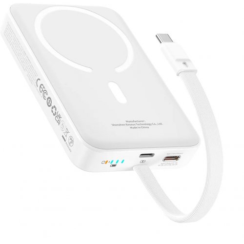 Купити Powerbank Baseus Magnetic Mini PPCXM1030 10000mAh 30W (PPCX110002) White - ціна в Києві, Львові, Вінниці, Хмельницькому, Франківську, Україні | інтернет-магазин TELEMART.UA фото