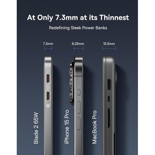 Купити Powerbank Baseus Blade 2 Ultra Slim 12000mAh 65W (P10063800S12-00) Galaxy Silver - ціна в Києві, Львові, Вінниці, Хмельницькому, Франківську, Україні | інтернет-магазин TELEMART.UA фото