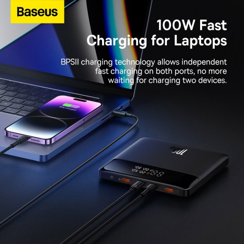 Купить Powerbank Baseus Blade HD Digital Display 20000mAh 100W (PPBL000101) Black - цена в Харькове, Киеве, Днепре, Одессе
в интернет-магазине Telemart фото