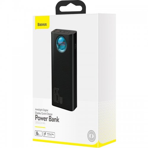 Купити Powerbank Baseus Amblight Digital Display Quick Charge 30000mAh 65W (P10022400112-01) Black - ціна в Києві, Львові, Вінниці, Хмельницькому, Франківську, Україні | інтернет-магазин TELEMART.UA фото