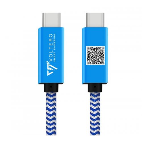 Купити Кабель Voltero C1 USB Type-C to USB Type-C 3.1 100W 1m (8720828063217) Blue - ціна в Києві, Львові, Вінниці, Хмельницькому, Франківську, Україні | інтернет-магазин TELEMART.UA фото