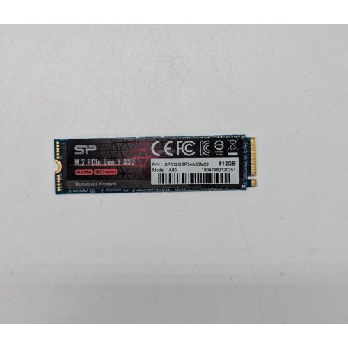 Купить Ssd-диск Silicon Power P34A80 512GB M.2 (2280 PCI-E) NVMe x4 (SP512GBP34A80M28) (Восстановлено продавцом, 672202) с проверкой совместимости: обзор, характеристики, цена в Киеве, Днепре, Одессе, Харькове, Украине | интернет-магазин TELEMART.UA фото