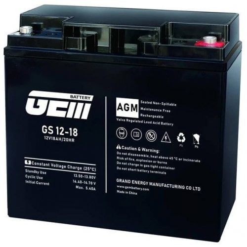 Купити Акумуляторна батарея GEM Battery 12V 18Ah (GS 12-18) - ціна в Києві, Львові, Вінниці, Хмельницькому, Франківську, Україні | інтернет-магазин TELEMART.UA фото