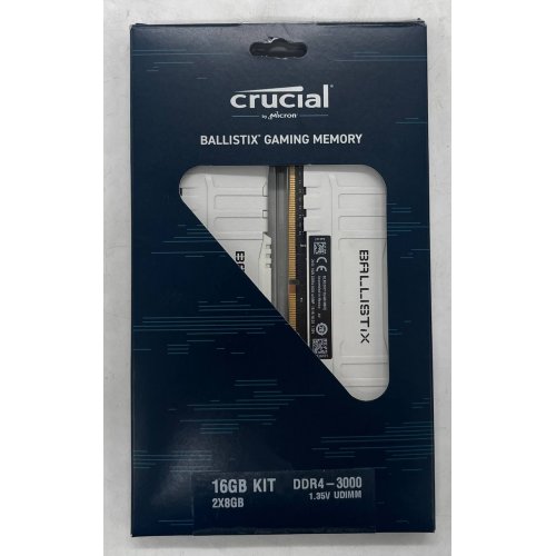 Купить Озу Crucial DDR4 16GB (2x8GB) 3000Mhz Ballistix White (BL2K8G30C15U4W) (Восстановлено продавцом, 672513) с проверкой совместимости: обзор, характеристики, цена в Киеве, Днепре, Одессе, Харькове, Украине | интернет-магазин TELEMART.UA фото