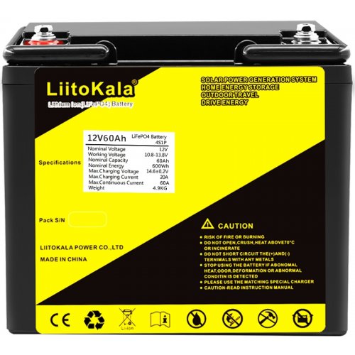 Купить Аккумуляторная батарея LiitoKala 12V 60Ah LiFePO4 (12V60Ah LiFePO4) - цена в Харькове, Киеве, Днепре, Одессе
в интернет-магазине Telemart фото