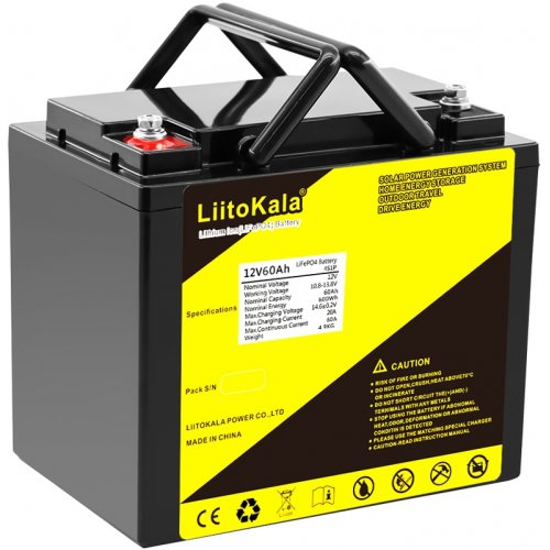 Купити Акумуляторна батарея LiitoKala 12V 60Ah LiFePO4 (12V60Ah LiFePO4) - ціна в Києві, Львові, Вінниці, Хмельницькому, Франківську, Україні | інтернет-магазин TELEMART.UA фото