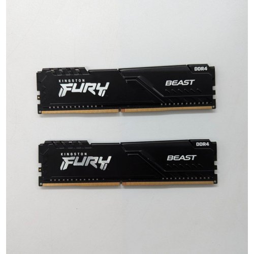 Озп Kingston DDR4 16GB (2x8GB) 3200Mhz FURY Beast Black (KF432C16BBK2/16) (Відновлено продавцем, 672569) купити з перевіркою сумісності: огляд, характеристики, ціна у Києві, Львові, Вінниці, Хмельницькому, Івано-Франківську, Україні | інтернет-магазин TELEMART.UA фото