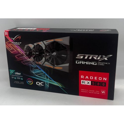 Відеокарта Asus ROG Radeon RX 580 STRIX OC 8192MB (ROG-STRIX-RX580-O8G-GAMING) (Відновлено продавцем, 672928) купити з перевіркою сумісності: огляд, характеристики, ціна у Києві, Львові, Вінниці, Хмельницькому, Івано-Франківську, Україні | інтернет-магазин TELEMART.UA фото