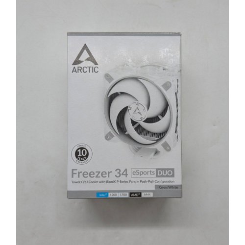 Кулер Arctic Freezer 34 eSports DUO (ACFRE00074A) Grey/White (Відновлено продавцем, 673019) купити з перевіркою сумісності: огляд, характеристики, ціна у Києві, Львові, Вінниці, Хмельницькому, Івано-Франківську, Україні | інтернет-магазин TELEMART.UA фото