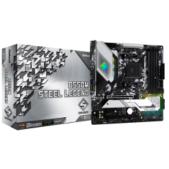 Материнська плата AsRock B550M Steel Legend (sAM4, AMD B550) (Відновлено продавцем, 673036)