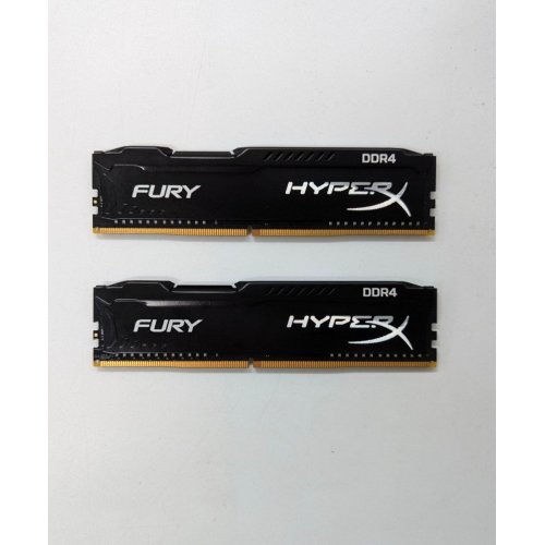 Озп HyperX DDR4 16GB (2x8GB) 2666Mhz FURY Black (HX426C16FB2K2/16) (Відновлено продавцем, 673267) купити з перевіркою сумісності: огляд, характеристики, ціна у Києві, Львові, Вінниці, Хмельницькому, Івано-Франківську, Україні | інтернет-магазин TELEMART.UA фото