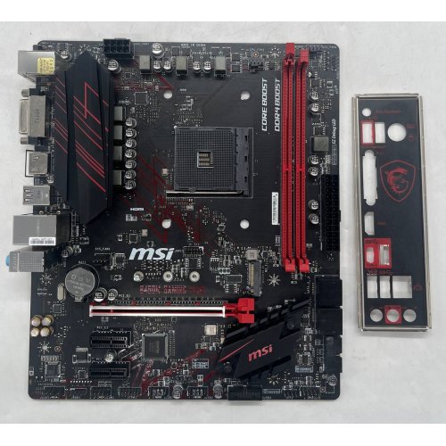 Материнська плата MSI B450M GAMING PLUS (sAM4, AMD B450) (Відновлено продавцем, 673274) купити з перевіркою сумісності: огляд, характеристики, ціна у Києві, Львові, Вінниці, Хмельницькому, Івано-Франківську, Україні | інтернет-магазин TELEMART.UA фото