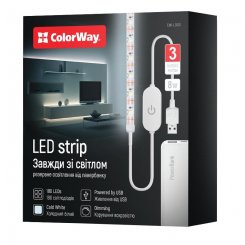 Светодиодная LED лента ColorWay 3м с питанием от USB холодный белый (CW-LD03)