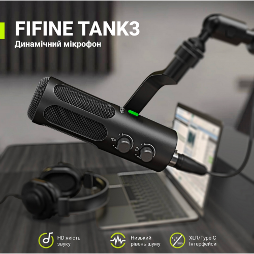 Купить Микрофон Fifine Tank 3 Black - цена в Харькове, Киеве, Днепре, Одессе
в интернет-магазине Telemart фото