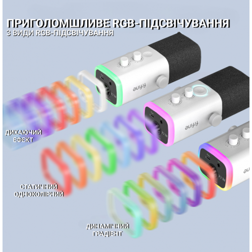 Купити Мікрофон Fifine AM8 White - ціна в Києві, Львові, Вінниці, Хмельницькому, Франківську, Україні | інтернет-магазин TELEMART.UA фото