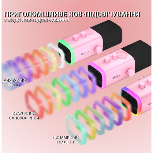 Купити Мікрофон Fifine AM8 Pink - ціна в Києві, Львові, Вінниці, Хмельницькому, Франківську, Україні | інтернет-магазин TELEMART.UA фото