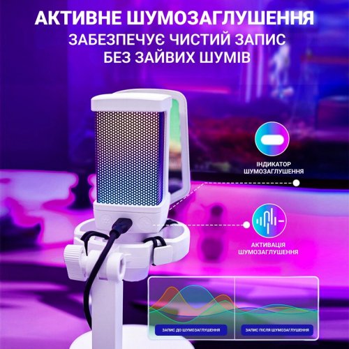 Купити Мікрофон Fifine Q6 White - ціна в Києві, Львові, Вінниці, Хмельницькому, Франківську, Україні | інтернет-магазин TELEMART.UA фото