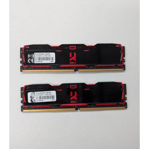 Озп GoodRAM DDR4 16GB (2x8GB) 3200Mhz Iridium X Black (IR-X3200D464L16SA/16GDC) (Відновлено продавцем, 673436) купити з перевіркою сумісності: огляд, характеристики, ціна у Києві, Львові, Вінниці, Хмельницькому, Івано-Франківську, Україні | інтернет-магазин TELEMART.UA фото