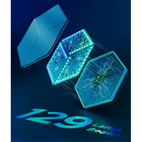 Набор настенных светильников Govee H606A Glide Hexagon Light RGBIC WI-FI/Bluetooth 7pcs (H606AC81) White купить в Украине: Киев, Днепр, Харьков, Одесса  | Низкая цена, отзывы, характеристики от TELEMART фото