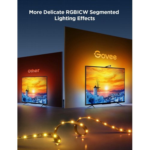 Купити Набір адаптивного підсвічування Govee H6099 Backlight 3 Lite 55-65" RGB (H60993D1) Black - ціна в Києві, Львові, Вінниці, Хмельницькому, Франківську, Україні | інтернет-магазин TELEMART.UA фото