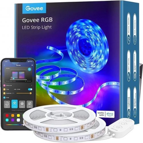 Купити Розумна світлодіодна стрічка Govee H611 LED Strip Lights RGB WI-FI/Bluetooth 10m (H61103A3) White - ціна в Києві, Львові, Вінниці, Хмельницькому, Франківську, Україні | інтернет-магазин TELEMART.UA фото