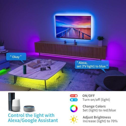 Купить Умная светодиодная лента Govee H611 LED Strip Lights RGB WI-FI/Bluetooth 10m (H61103A3) White - цена в Харькове, Киеве, Днепре, Одессе
в интернет-магазине Telemart фото