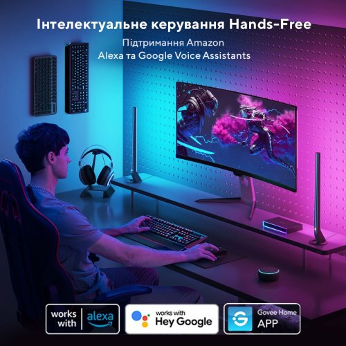 Купить Набор адаптивной подсветки Govee H6601 HDMI AI Gaming Kit RGB (H6601311) Black - цена в Харькове, Киеве, Днепре, Одессе
в интернет-магазине Telemart фото