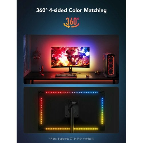 Купити Набір адаптивного підсвічування Govee H6609 Gaming Light Strip G1 27-34" RGB (H6609312) Black - ціна в Києві, Львові, Вінниці, Хмельницькому, Франківську, Україні | інтернет-магазин TELEMART.UA фото