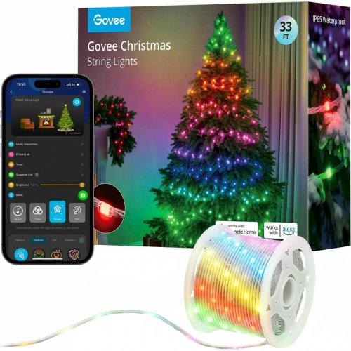 Купити Гірлянда Govee H70C1 Smart LED Christmas Light RGB 10m (H70C13D1) Transparent - ціна в Києві, Львові, Вінниці, Хмельницькому, Франківську, Україні | інтернет-магазин TELEMART.UA фото