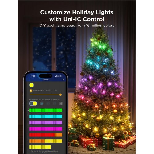 Купить Гирлянда Govee H70C1 Smart LED Christmas Light RGB 10m (H70C13D1) Transparent - цена в Харькове, Киеве, Днепре, Одессе
в интернет-магазине Telemart фото