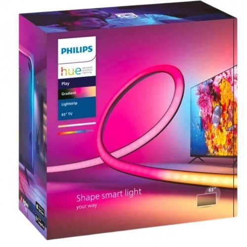 Купити Розумна світлодіодна стрічка Philips Hue Play for ТВ 65" 0.5W(20W) 2000K-6500K RGB Gradient ZigBee (929002422801) - ціна в Києві, Львові, Вінниці, Хмельницькому, Франківську, Україні | інтернет-магазин TELEMART.UA фото