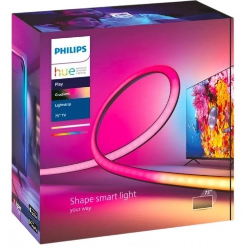 Купити Розумна світлодіодна стрічка Philips Hue Play for ТВ 75" 0.5W(20W) 2000K-6500K RGB Gradient ZigBee (929002422901) - ціна в Києві, Львові, Вінниці, Хмельницькому, Франківську, Україні | інтернет-магазин TELEMART.UA фото