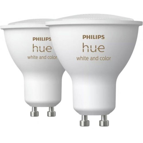 Купить Умная лампа Philips Hue GU10 5.7W (50W) 2000K-6500K RGB 2pcs (929001953112) - цена в Харькове, Киеве, Днепре, Одессе
в интернет-магазине Telemart фото