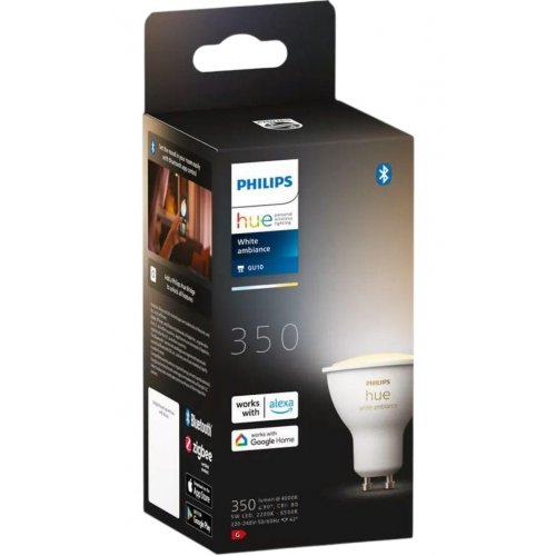 Купити Розумна лампа Philips Hue GU10 5W (50W) 2200K-6500K Tunable White (929001953309) - ціна в Києві, Львові, Вінниці, Хмельницькому, Франківську, Україні | інтернет-магазин TELEMART.UA фото