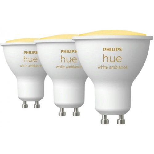 Купити Розумна лампа Philips Hue GU10 5W (50W) 2200K-6500K Tunable White 3pcs (929001953312) - ціна в Києві, Львові, Вінниці, Хмельницькому, Франківську, Україні | інтернет-магазин TELEMART.UA фото