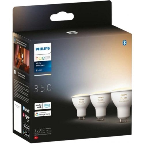 Купити Розумна лампа Philips Hue GU10 5W (50W) 2200K-6500K Tunable White 3pcs (929001953312) - ціна в Києві, Львові, Вінниці, Хмельницькому, Франківську, Україні | інтернет-магазин TELEMART.UA фото