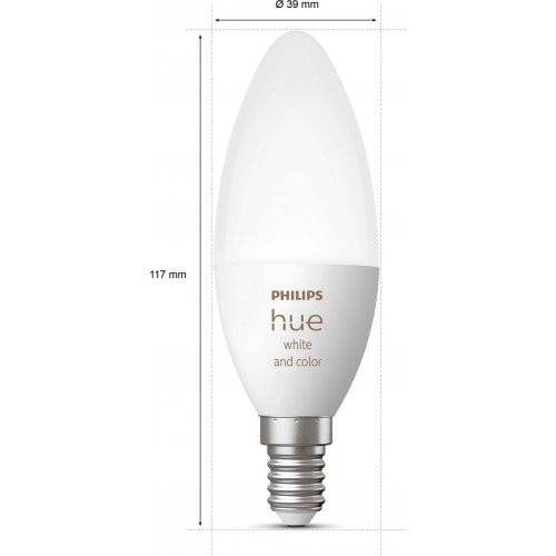 Купить Умная лампа Philips Hue E14 5.3W (40W) 2000K-6500K RGB ZigBee Bluetooth (929002294204) - цена в Харькове, Киеве, Днепре, Одессе
в интернет-магазине Telemart фото