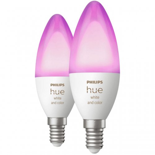 Купить Умная лампа Philips Hue E14 5.3W (40W) 2000K-6500K RGB ZigBee Bluetooth 2pcs (929002294205) - цена в Харькове, Киеве, Днепре, Одессе
в интернет-магазине Telemart фото