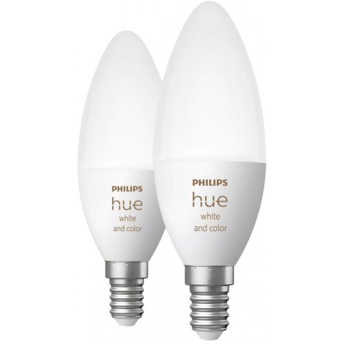 Купити Розумна лампа Philips Hue E14 5.3W (40W) 2000K-6500K RGB ZigBee Bluetooth 2pcs (929002294205) - ціна в Києві, Львові, Вінниці, Хмельницькому, Франківську, Україні | інтернет-магазин TELEMART.UA фото