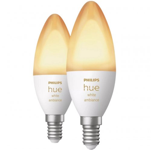 Купить Умная лампа Philips Hue E14 5.2W (40W) 2200K-6500K Tunable White ZigBee Bluetooth 2pcs (929002294404) - цена в Харькове, Киеве, Днепре, Одессе
в интернет-магазине Telemart фото