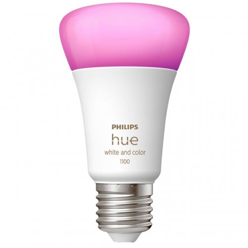 Купити Розумна лампа Philips Hue E27 11W (60W) 2000K-6500K RGB ZigBee Bluetooth (929002468801) - ціна в Києві, Львові, Вінниці, Хмельницькому, Франківську, Україні | інтернет-магазин TELEMART.UA фото