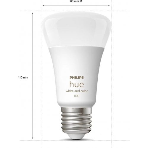 Купити Розумна лампа Philips Hue E27 11W (60W) 2000K-6500K RGB ZigBee Bluetooth (929002468801) - ціна в Києві, Львові, Вінниці, Хмельницькому, Франківську, Україні | інтернет-магазин TELEMART.UA фото